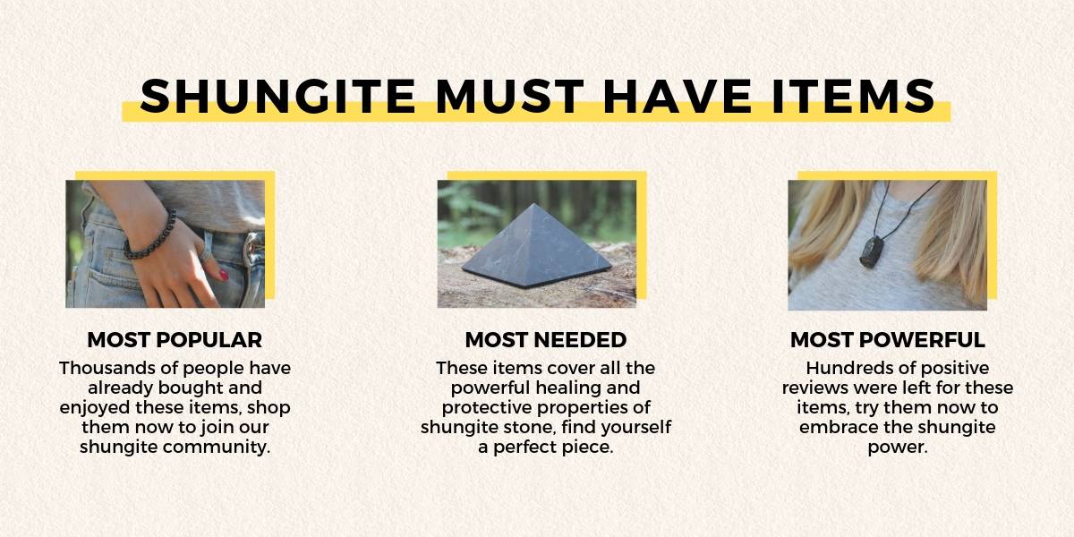 3 items Shungite Polished Pyramid Protection Healing stone 30,40&50mm Karelia 