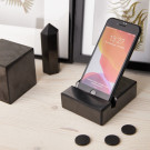 Polished shungite cell phone stand for EMF protection