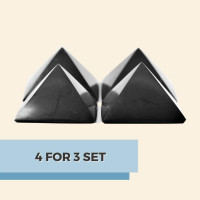 Shungite Polished 80 mm Pyramid 4 for 3 Set  poip_id=