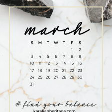 Crystal Phone Wallpaper & March 2019 Calendar by Karelian Heritage