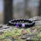Shungite and purple agate protective bracelet