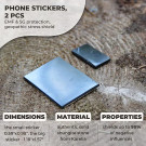 Regular Shungite Crystal Phone Plate Sticker, 2 Pieces Set 