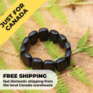 Only in Canada | Shungite bracelet with big flat tumbled beads