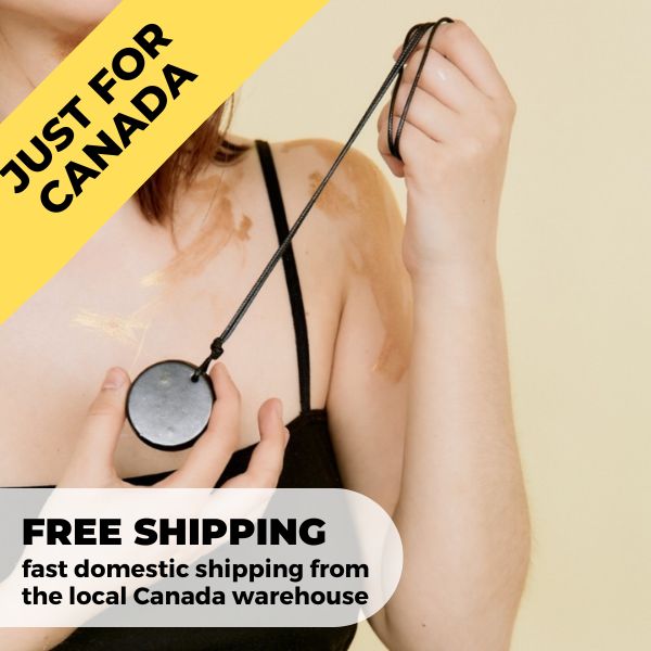 Only in Canada | Big Shungite Thick Round Pendant
