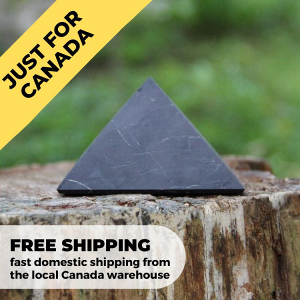 Only in Canada | 30 mm Non-polished shungite pyramid
