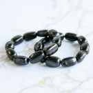 Only in Canada | Shungite Bracelet With Big Tumbled Beads on Elastic Band