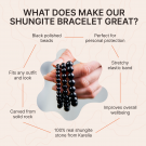 Shungite bracelet with round 8 mm beads on elastic band