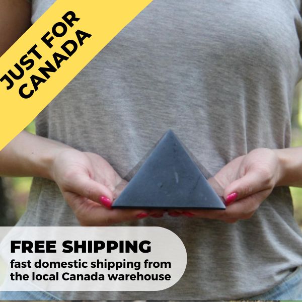 Only in Canada | 80 mm Polished shungite pyramid from Karelia