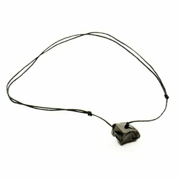 Minimalist shungite string necklace with an elite shungite bead