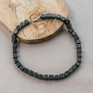 Healing shungite crystal necklace with cubic beads