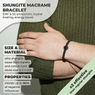 Shungite shambhala macrame and arachne bracelet with elite shungite raw bead