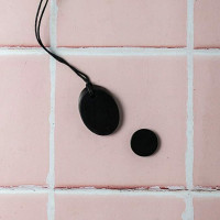 Shungite stone pendant necklace and shungite phone sticker protection set  poip_id=