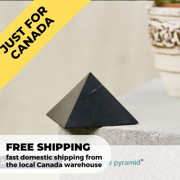 Only in Canada | Polished 70 mm shungite pyramid from Karelia for Sale