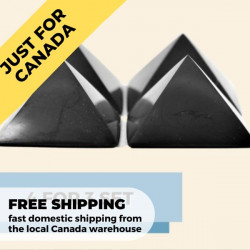 Only in Canada | Shungite Polished 80 mm Pyramid 4 for 3 Set