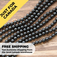 Only in Canada | Black shungite stone beads 50 pieces 8 mm  poip_id=