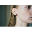 Shungite stud earrings with a tumbled stone