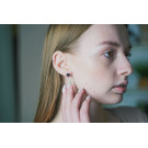 Shungite stud earrings with a tumbled stone