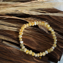 Baltic Amber Bracelet for Adults with Butter-colored Beads