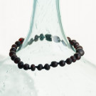 Baltic Amber Bracelet for Adults with Black Beads