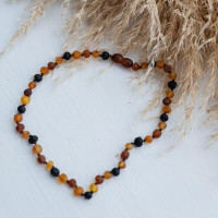 Baltic Amber Teething Necklace for Children with Multicolor Beads  poip_id=