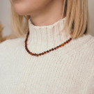 Baltic Amber Necklace for Adults with Cognac-colored Beads