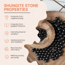 Black shungite stone beads 50 pieces 8 mm