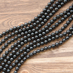 Round shungite beads 50 pieces 6 mm