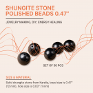 Shungite polished beads 12 mm 50 pieces