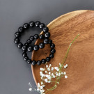 Shungite bracelet with 10 mm beads on elastic band