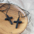 Shungite stone cross pendant