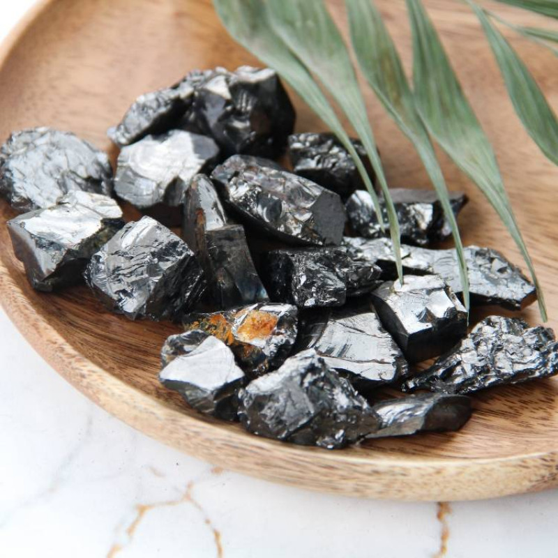 Natural and Authentic Nuggets from Karelia Russia Shungite Elite Stones for Water Purification and Jewelry Making 50 GMS of Shine Raw Elite Noble Shungite Detoxification Stones 