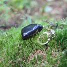 Shungite protective key charm with tumbled shungite stone