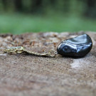 Shungite protective key charm with tumbled shungite stone