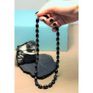 Shungite necklace with oval 9 mm beads