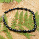 Shungite necklace with barrel beads