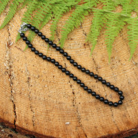 Shungite necklace with round 8 mm beads