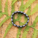 Shungite bracelet with polished rectangular beads on elastic band