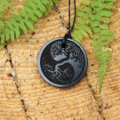 Shungite pendant with engraving Tree of life