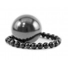 Regular Shungite Bracelet and Sphere Set for Crystal Root Chakra Balancing