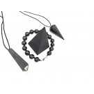 Only in Canada | Authentic Shungite Stone Pendant and Black Crystal Pyramid Protection Set (4 items)