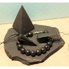 Only in Canada | Authentic Shungite Stone Pendant and Black Crystal Pyramid Protection Set (4 items)