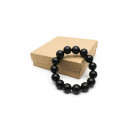 Only in Canada | Adjustable Bracelet with Authentic Shungite, Protection Bracelet  (12 mm Round Beads)