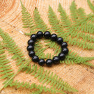 Only in Canada | Adjustable Bracelet with Authentic Shungite, Protection Bracelet  (12 mm Round Beads)