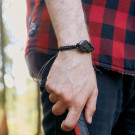 Tumbled shungite macramé bracelet for EMF protection