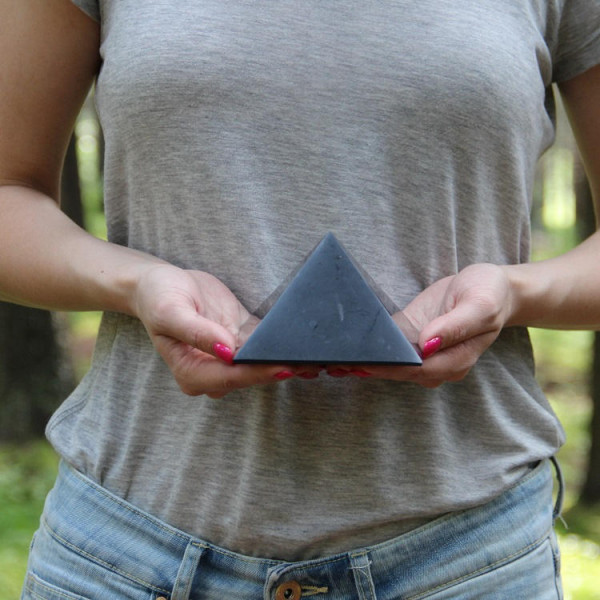 80 mm Polished shungite pyramid from Russia