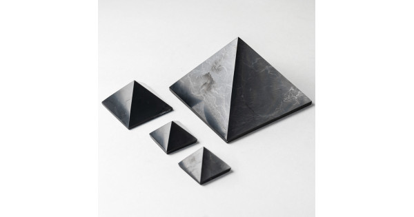 Set of 10 unpolished shungite pyramid 30x30mm wholesale EMF Karelia decor 1,18" 