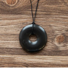 Shungite polished black pendant 